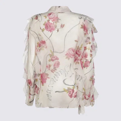 Blumarine Women Floral Silk Chiffon Shirt
