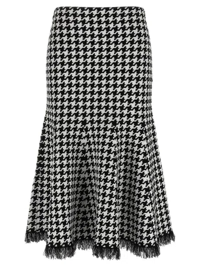 Alexander Mcqueen Black And White Midi Skirt