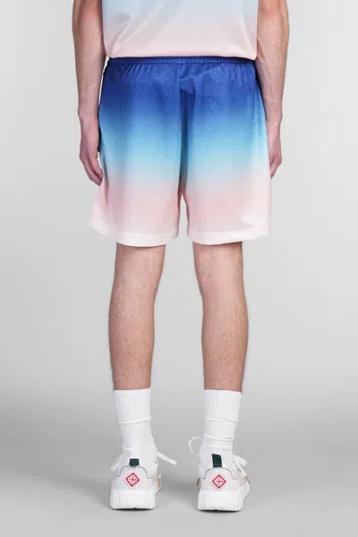 Casablanca Gradient Monogram Shorts With Elasticized Waistband In Blue