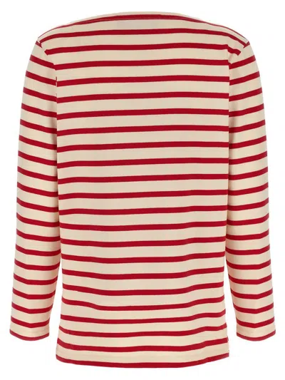 Valentino Womens Avorio Rosso Striped Brand-print Cotton-jersey T-shirt
