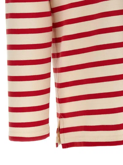 Valentino Womens Avorio Rosso Striped Brand-print Cotton-jersey T-shirt