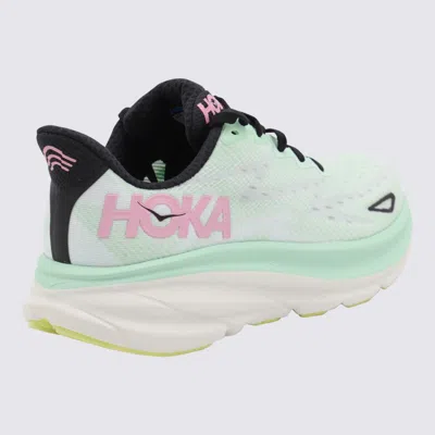Hoka Light Green And Pink Clifton Sneakers