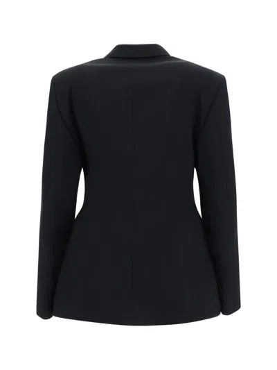 Balenciaga Hourglass Black Single-breasted Jacket With Notched Revers In Wool Woman In Black