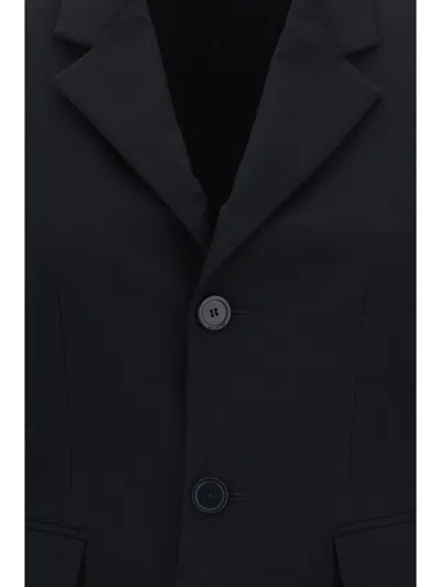 Balenciaga Hourglass Black Single-breasted Jacket With Notched Revers In Wool Woman In Black