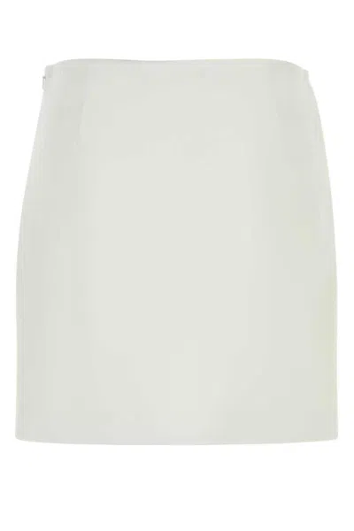 Max Mara Studio White Triacetate Blend Pagine Mini Skirt