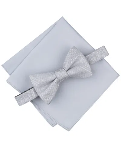 Alfani Men's Herringbone Bow Tie & Solid Pocket Square Set, Exclusively At Macy's