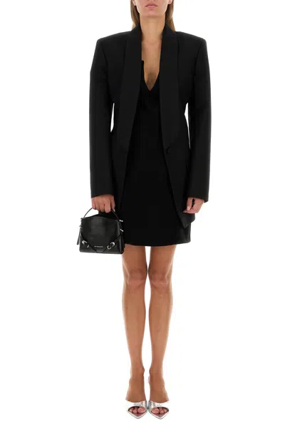 Givenchy V-collar Mini Dress In Black