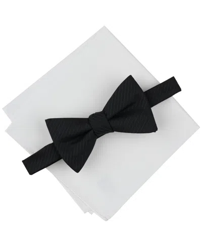 Alfani Men's Stripe Bow Tie & Solid Pocket Square Set, Exclusively At Macy's