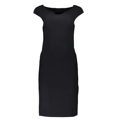 Patrizia Pepe Elegant Black Boat Neck Dress With Wide Straps