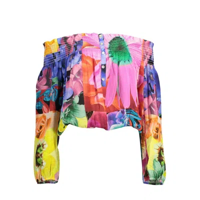 Desigual Pink Viscose T-shirt In Pink