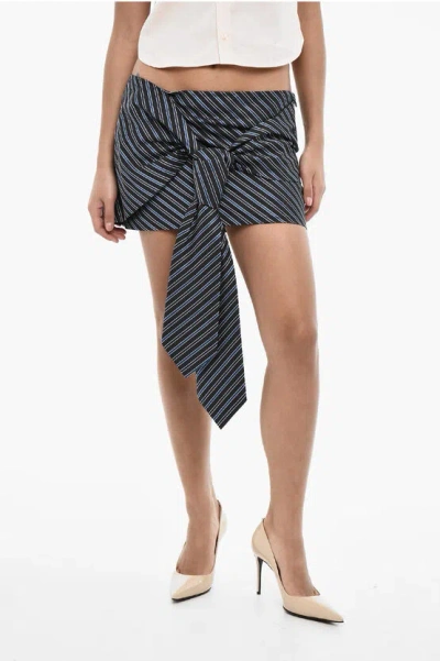 Dsquared2 Striped Miniskirt With Maxi Bow