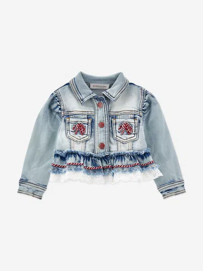 Monnalisa Denim Jacket With Frills