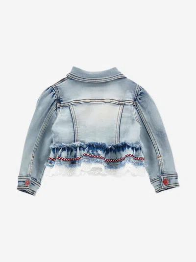 Monnalisa Denim Jacket With Frills