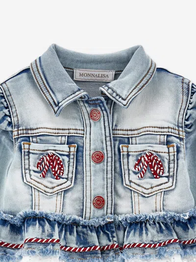 Monnalisa Denim Jacket With Frills