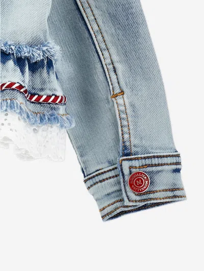 Monnalisa Denim Jacket With Frills