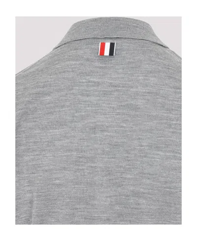 Thom Browne 4 Bar In Sustainable Fine Merino Wool Polo Shirt In Gray
