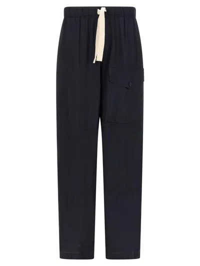 Dries Van Noten Wide Leg Wool Pant With Elastic Waistband