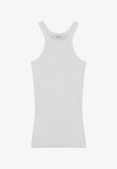 Sportmax Ribbed Crew Neck Racerback Sleeveless Top