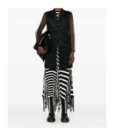 Comme Des Garçons Longline Sheer Sleeves Coat