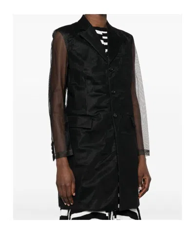 Comme Des Garçons Longline Sheer Sleeves Coat
