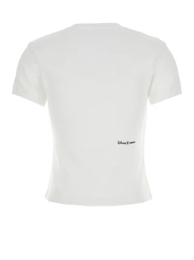 Disney X Coperni White Crewneck T-shirt With Maxi Print On The Front And Logo Print On The Rear