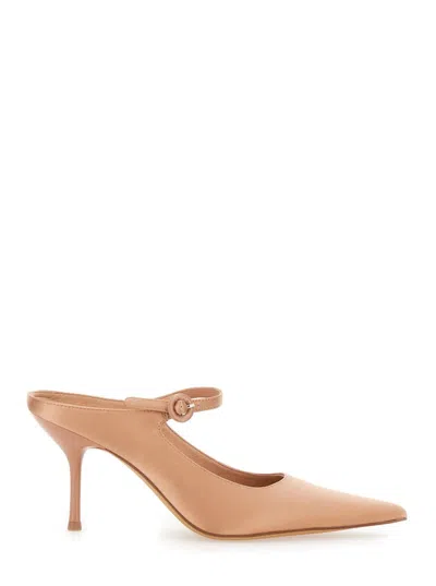 Jeffrey Campbell Tiyera Beige Mules With High Stiletto Heel And Buckle Closure In Leather Woman