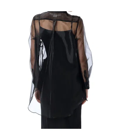 Comme Des Garçons Layered Wool Mesh And Tulle Shirt