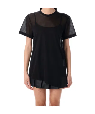 Comme Des Garçons Asymmetric Nylon Mesh T-shirt