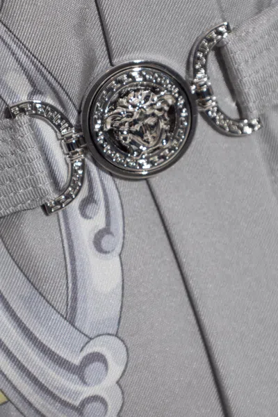 Versace Sheer Fabric Knee-length Long Sleeves Dress In Multi