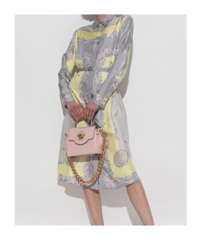 Versace Sheer Fabric Knee-length Long Sleeves Dress In Multi