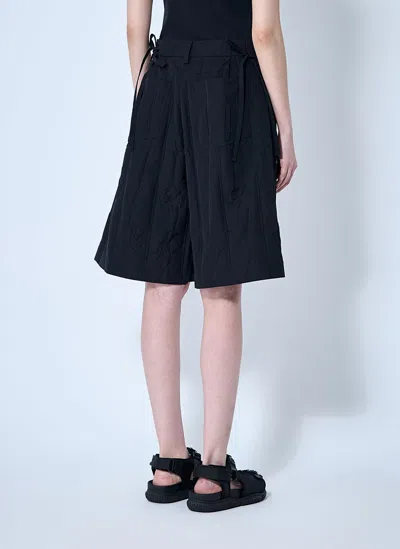 Cecilie Bahnsen Annika Quilted Knee-length Shorts In Black