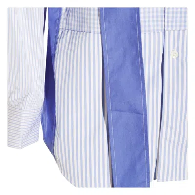 Comme Des Garçons Shirt Striped Patchwork Button-down Collar