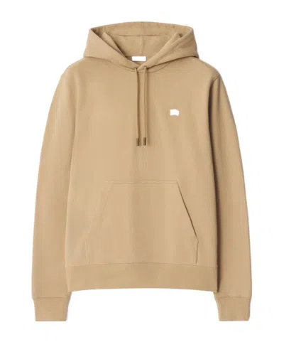 Burberry Knight Stamp Hoodie With Front Pocket In Nude