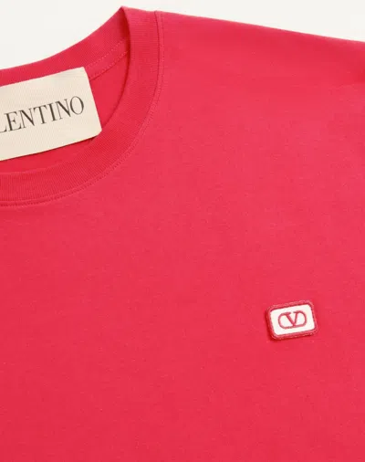 Valentino T-shirt With Signature Vlogo In Red