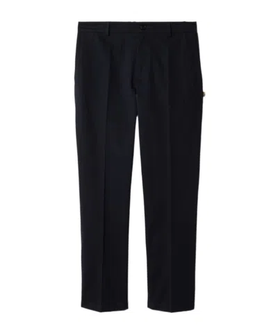 Burberry Ekd-embroidered Trousers In Blue