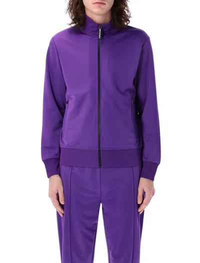 Palm Angels Curved Logo Track Jacket In Purple