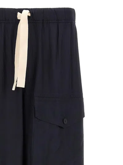 Dries Van Noten Wide Leg Wool Pant With Elastic Waistband