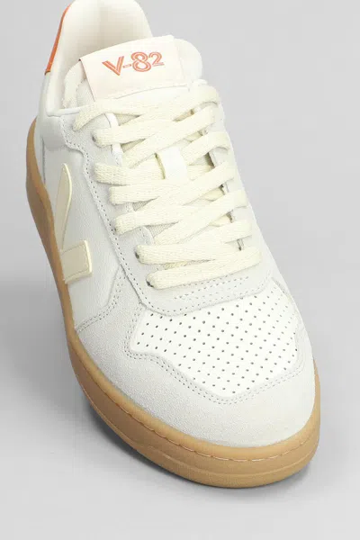 Veja V-82 Grained Leather Pure Sneakers Shoes
