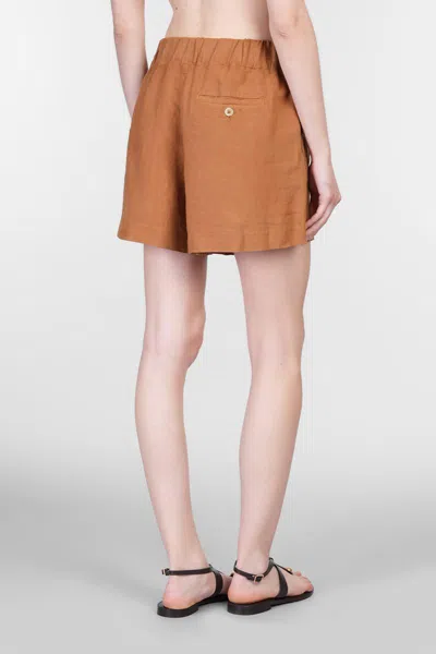 120% Lino Shorts In Brown Linen