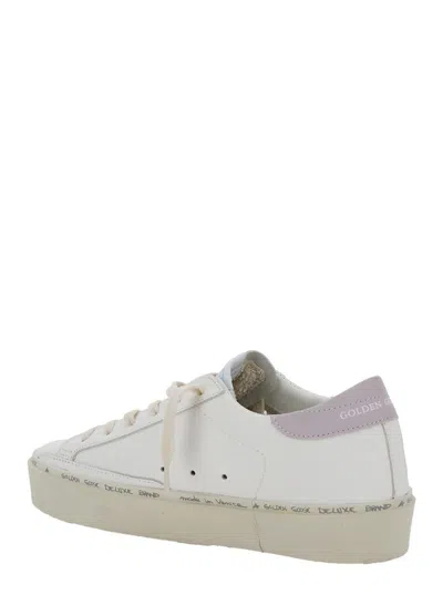 Golden Goose 'hi Star' White Low Top Sneakers With Laminated Star Patch On The Side