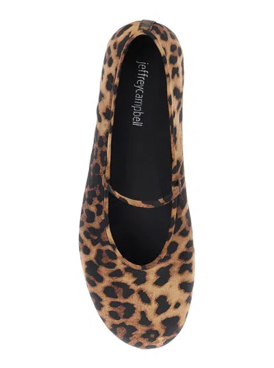 Jeffrey Campbell Dancerina Brown Ballet Shoes With Strap And Leopard Print In Tech Fabric Woman