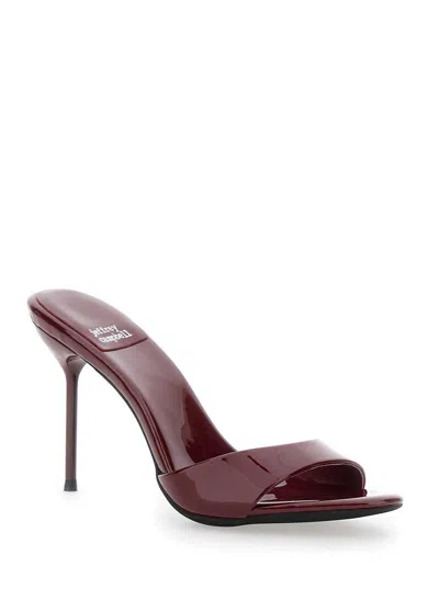 Shop Jeffrey Campbell 'ce-soire' Red Mules With Almond Toe And High Stiletto Heel In Patent Leather Woman