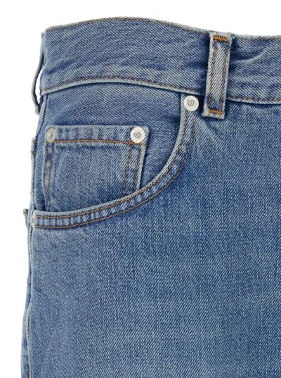 Haikure Blue Jeans With Five Pocket Design And Logo Patch On The Back In Denim Woman
