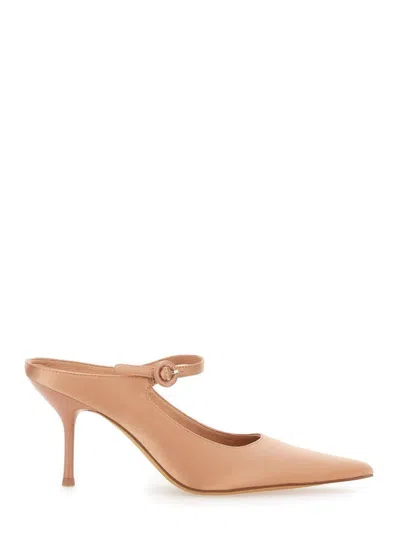Jeffrey Campbell Tiyera Beige Mules With High Stiletto Heel And Buckle Closure In Leather Woman