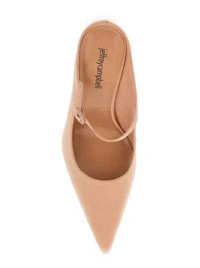 JEFFREY CAMPBELL 'TIYERA' BEIGE MULES WITH HIGH STILETTO HEEL AND BUCKLE CLOSURE IN LEATHER WOMAN 