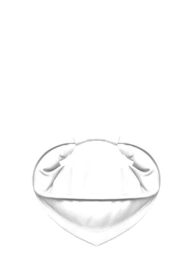 Federico Cina 'tortellino' White Mini Handbag With Adjustable And Removable Shoulder Strap And Logo Lettering On T