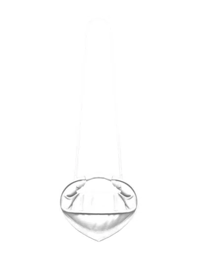 Federico Cina 'tortellino' White Mini Handbag With Adjustable And Removable Shoulder Strap And Logo Lettering On T