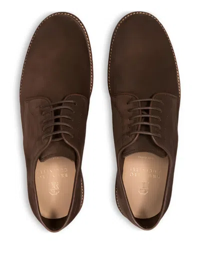 Brunello Cucinelli Suede Lace-up Shoes In Animal Print