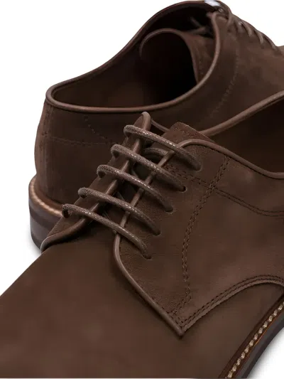 Brunello Cucinelli Suede Lace-up Shoes In Animal Print