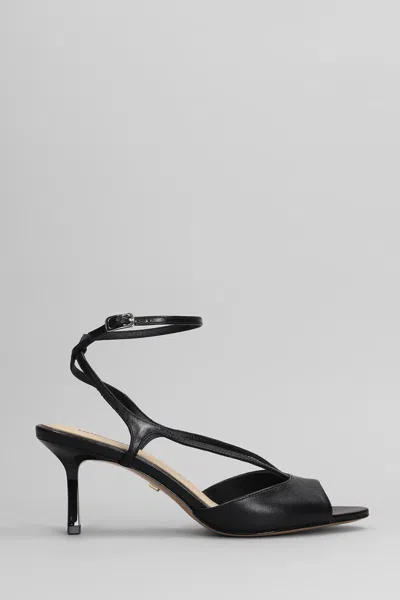 Lola Cruz Streep 65 Sandals In Black Leather In Black